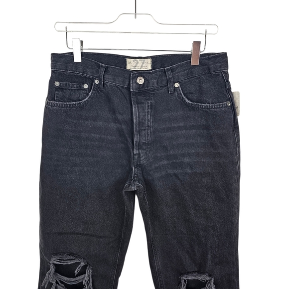 Free People Maggie Mid Rise Straight Leg Jeans in Black NWT - Picture 8 of 11